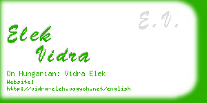 elek vidra business card